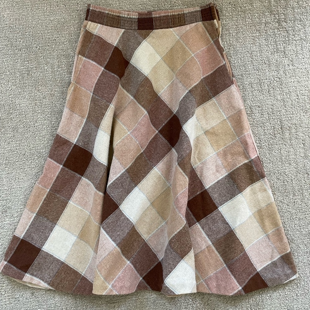 Vintage plaid wool skirt